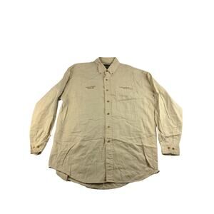 Mens Vintage 1999 Delphi Automotive Button Down Shirt Size XL Brown & White